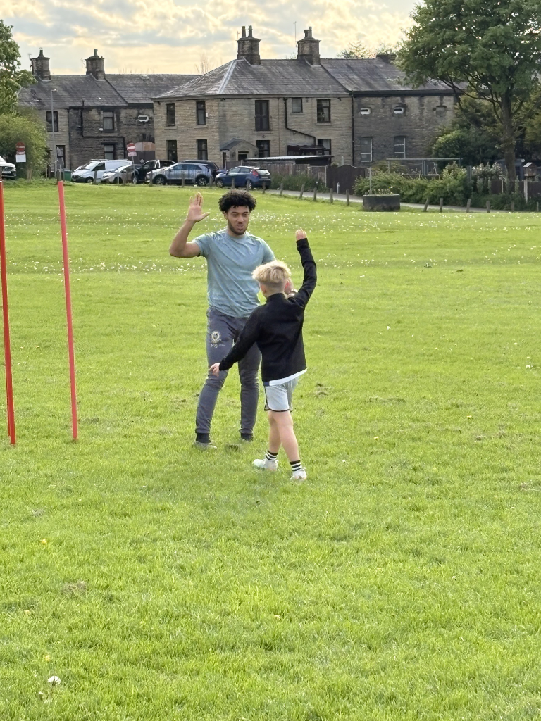 Young footballer working on the ball during a session.